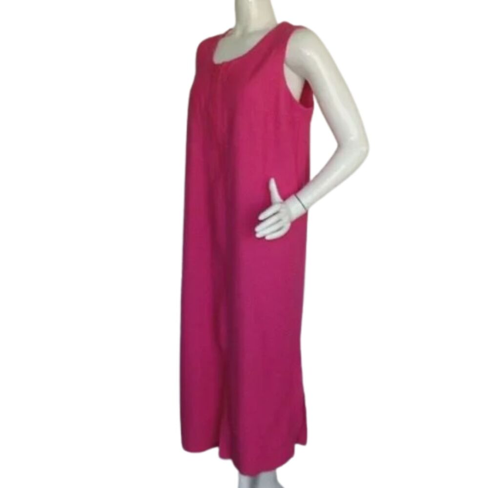 TROPICAL ESCAPE Swim Cover, L, Bold Pink, Zipper front, Sleeveless, Long - Picture 3 of 10